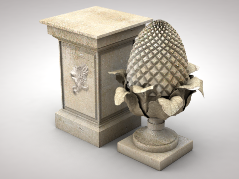 Roman Pine Cone Sculpture 3D 模型