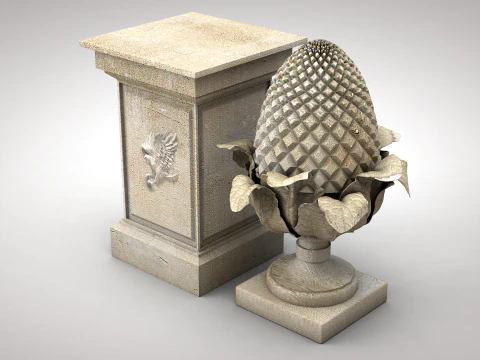 Roman Pine Cone Sculpture 3D Model