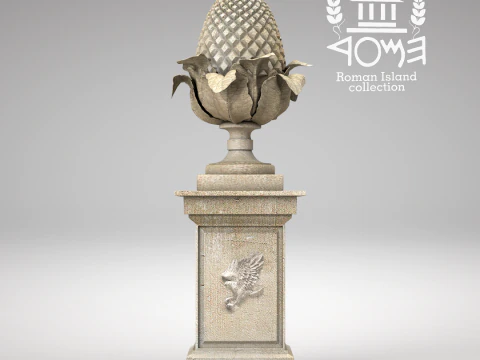 Roman Pine Cone Sculpture 3D Model