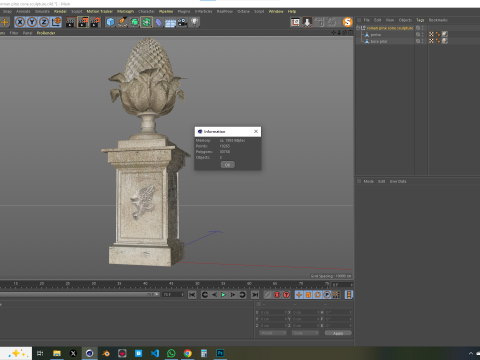 Roman Pine Cone Sculpture 3D 模型