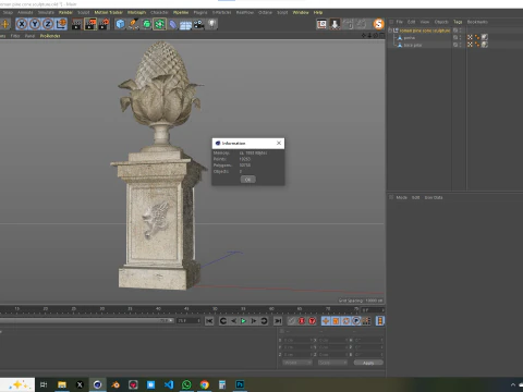 Roman Pine Cone Sculpture 3D Model