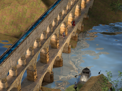 Roman Pont Du Gard Aqueduct Modello 3D