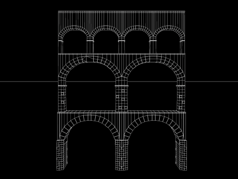 Roman Pont Du Gard Aqueduct Modello 3D