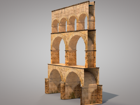 Roman Pont Du Gard Aqueduct Modello 3D