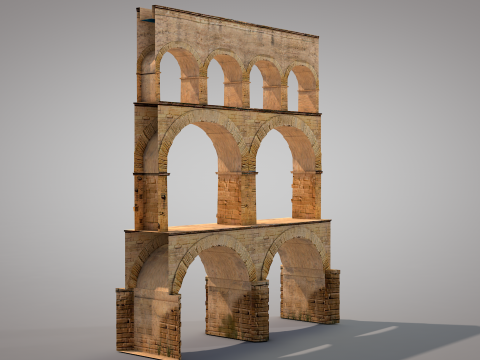 Roman Pont Du Gard Aqueduct Modello 3D