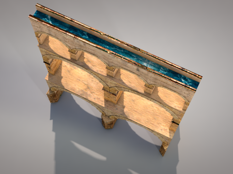 Roman Pont Du Gard Aqueduct Modello 3D