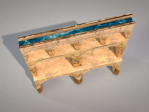 Roman Pont Du Gard Aqueduct Modello 3D