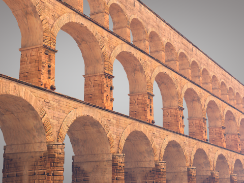 Roman Pont Du Gard Aqueduct Modello 3D