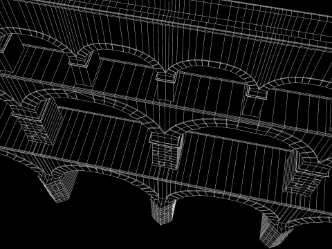 Roman Pont Du Gard Aqueduct Modello 3D