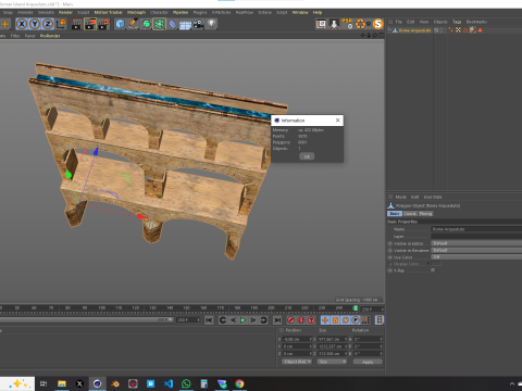 Roman Pont Du Gard Aqueduct Modello 3D