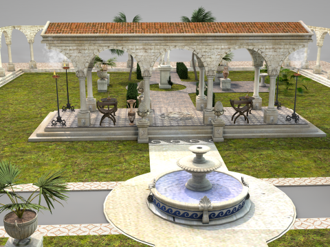 Roman Garden for Houses 3D Model