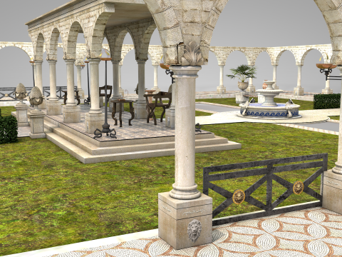 Roman Garden for Houses Model 3D