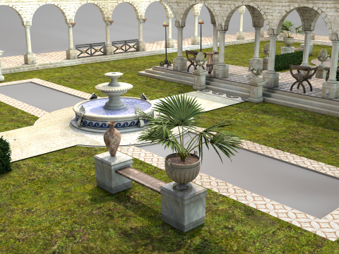 Roman Garden for Houses Model 3D