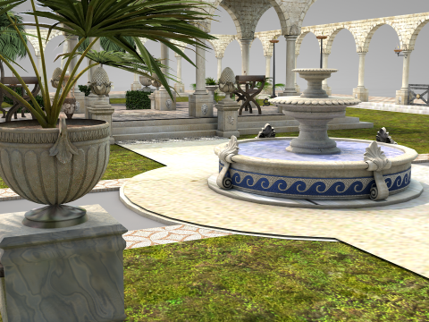 Roman Garden for Houses Model 3D