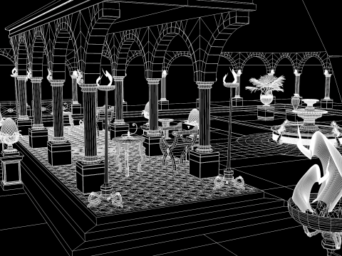 Roman Garden for Houses Model 3D