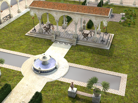 Roman Garden for Houses Model 3D