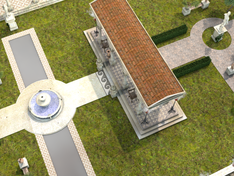Roman Garden for Houses Model 3D