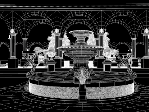 Roman Garden for Houses Model 3D