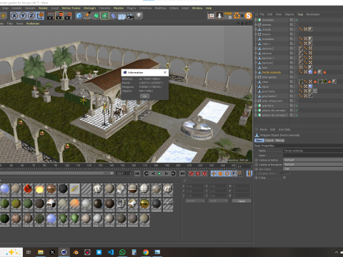 Roman Garden for Houses Model 3D