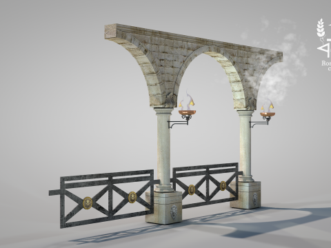 Residential Roman Garden 3D 모델