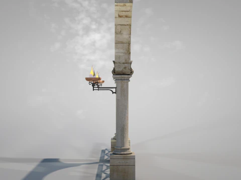 Residential Roman Garden 3D Model