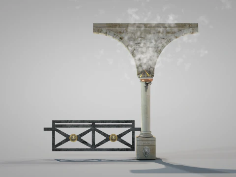 Residential Roman Garden 3D Model