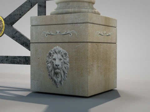 Residential Roman Garden 3D Model