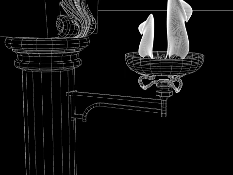 Residential Roman Garden 3D Model
