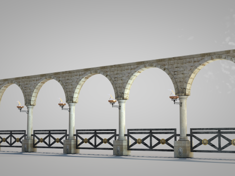 Residential Roman Garden 3D 모델