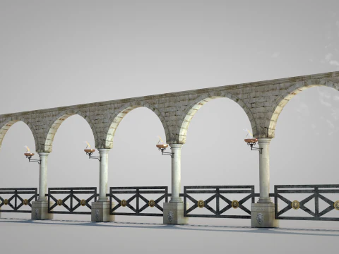 Residential Roman Garden 3D Model