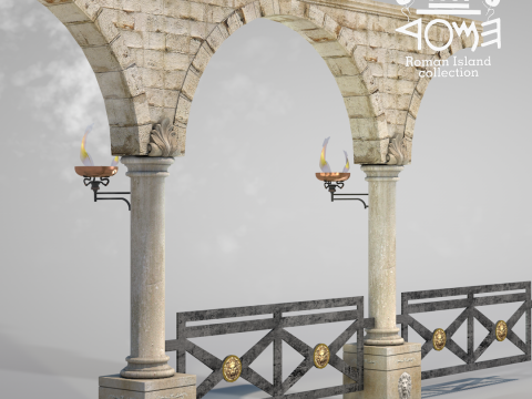 Residential Roman Garden 3D 모델
