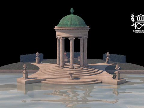 Gazebo op het Romeinse eiland 3D Model
