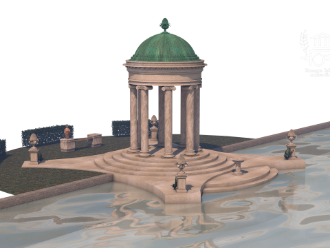 Roman Island Gazebo Modelo 3D