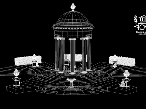 Roman Island Gazebo 3D Model
