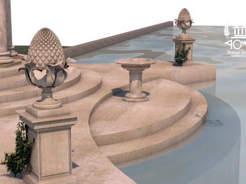 Roman Island Gazebo 3D Model