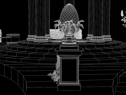 Roman Island Gazebo 3D Model