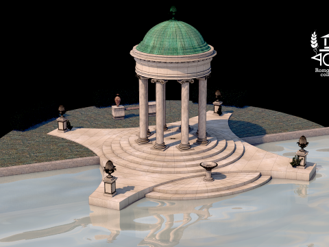Roman Island Gazebo Modelo 3D