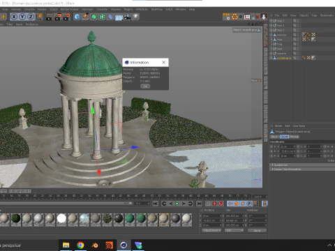 Roman Island Gazebo 3D Model