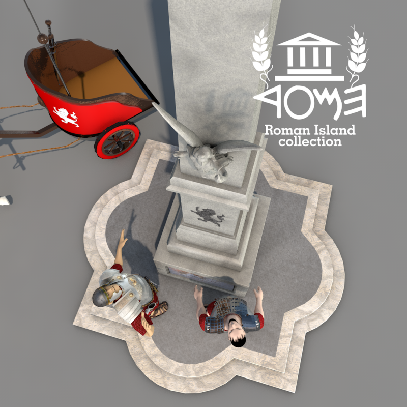 Roman Island Obelisk 3D-Modell .c4d .max .obj .3ds .fbx .stl .blend