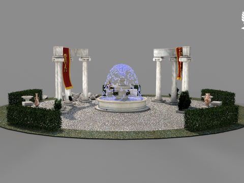 Roman Island Square 3D Model