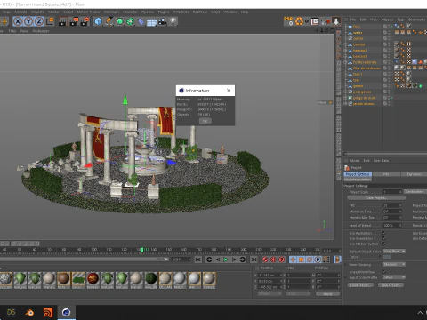 Roman Island Square 3D Model