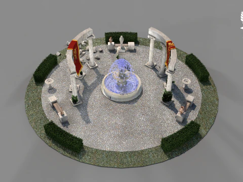 Roman Island Square 3D Model