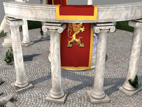 Roman Island Square 3D Model