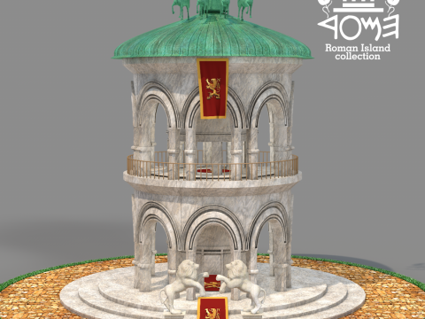 Roman Island Tower 3D Model