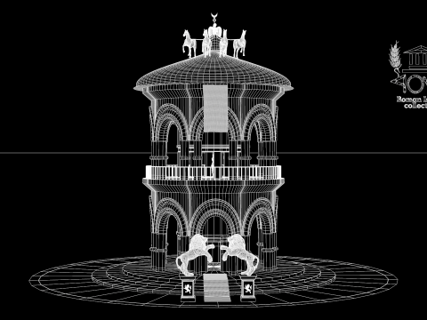 Roman Island Tower 3D Model