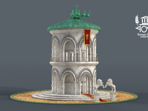 Roman Island Tower 3D Model