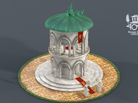 Roman Island Tower 3D Model