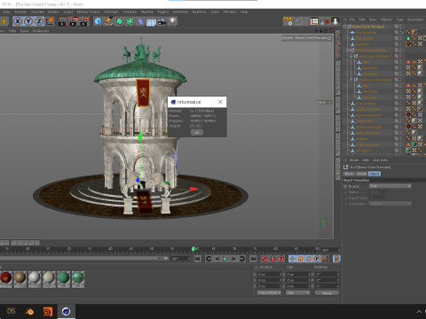 Roman Island Tower 3D Model