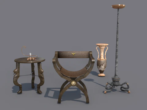 Roman Island Furniture 3D Model