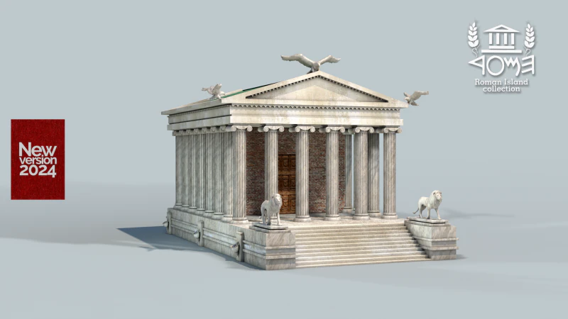 Templo Clssico da Ilha Romana 3D Model .c4d .max .obj .3ds .fbx .stl .blend